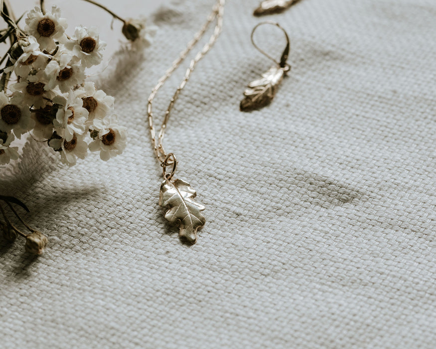 Mini Oak Leaf - Gold Necklace