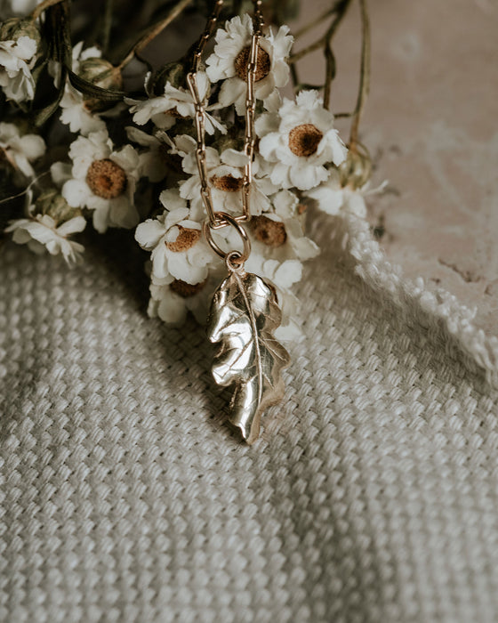 Mini Oak Leaf - Gold Necklace