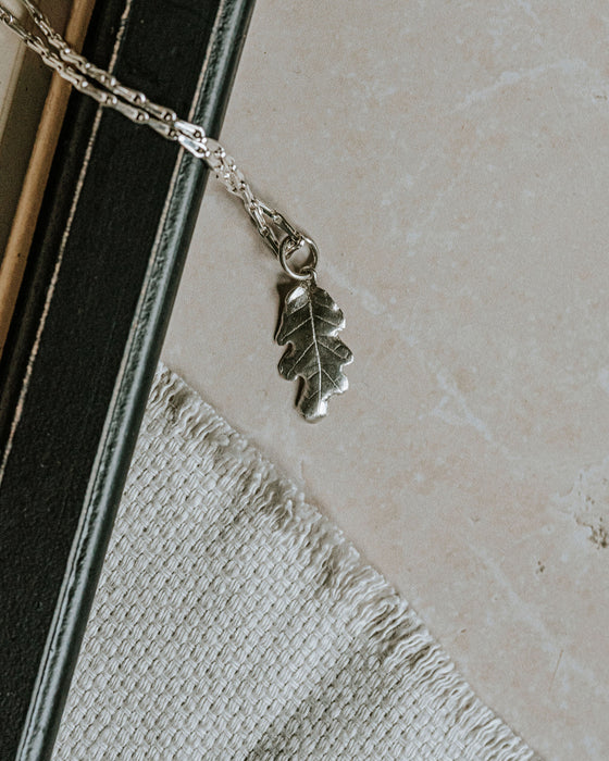 Mini Oak Leaf - Silver Bracelet